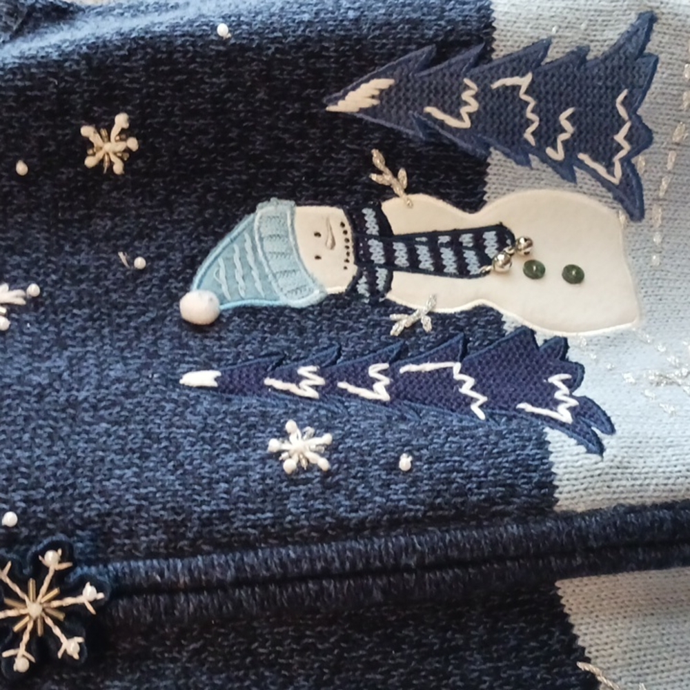 Womans Vest Snowmen In Resource L - Picture 3 of 7